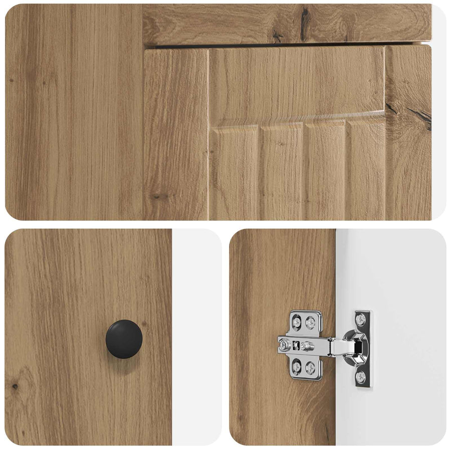 Badkamermeubel met Wasbak Artisanaal eiken 42 x 40 x 84,5 cm