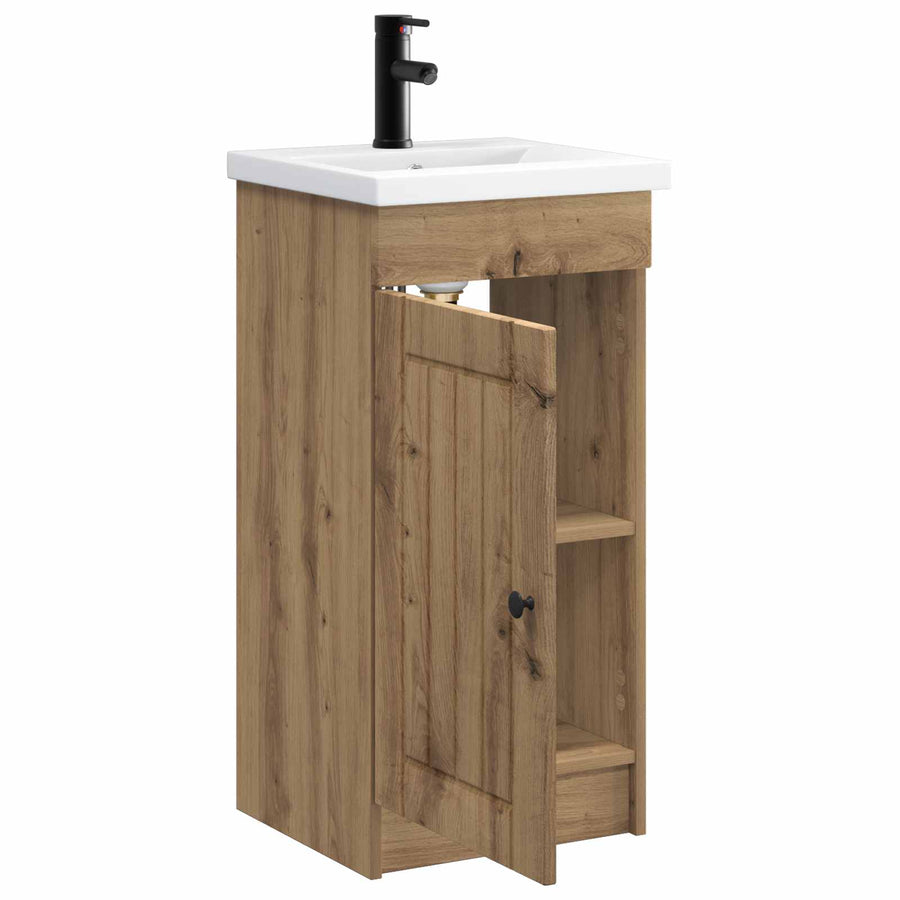 Badkamermeubel met Wasbak Artisanaal eiken 42 x 40 x 84,5 cm