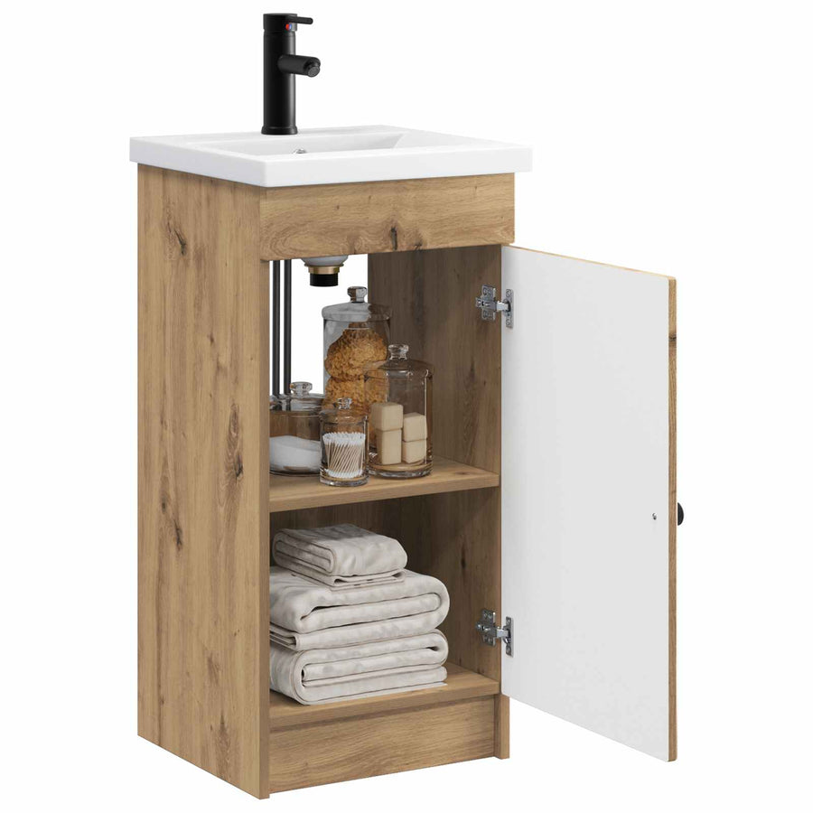Badkamermeubel met Wasbak Artisanaal eiken 42 x 40 x 84,5 cm