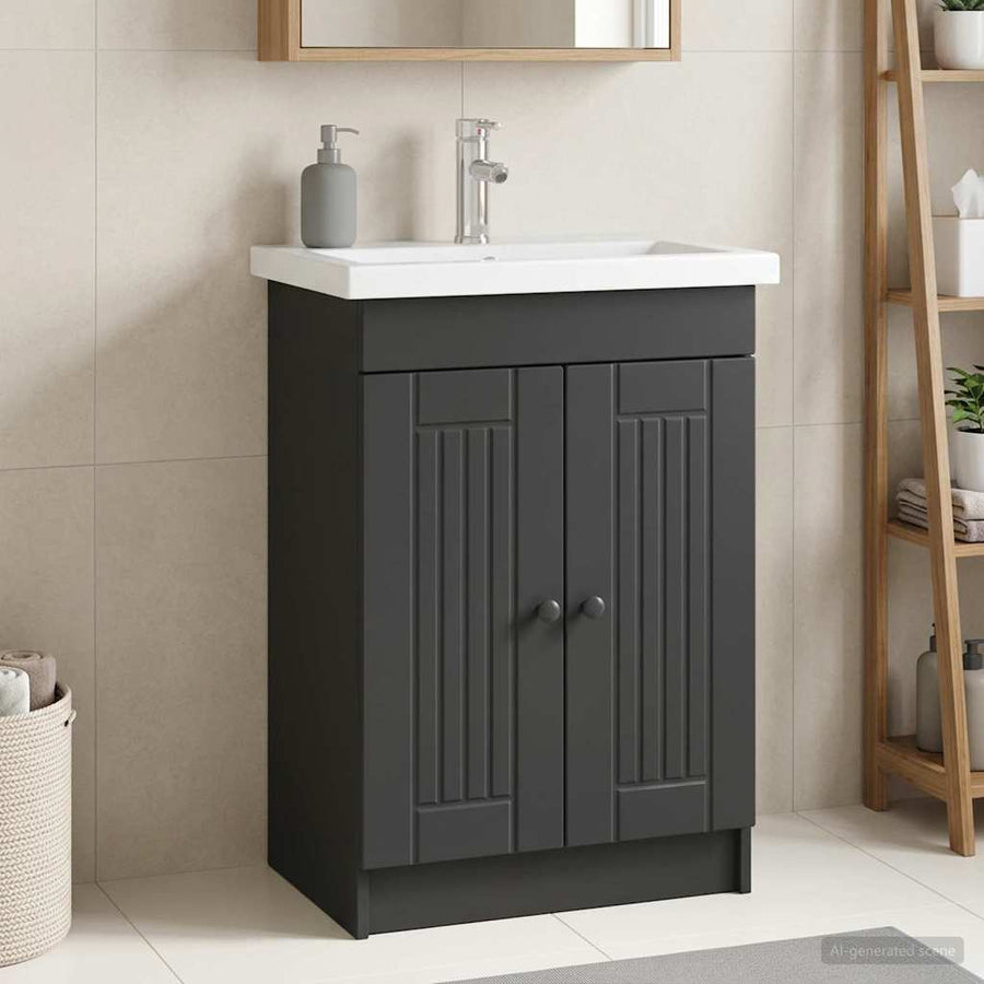 Badkamer onder wastafel kast Zwart 56 x 37,5 x 81 cm