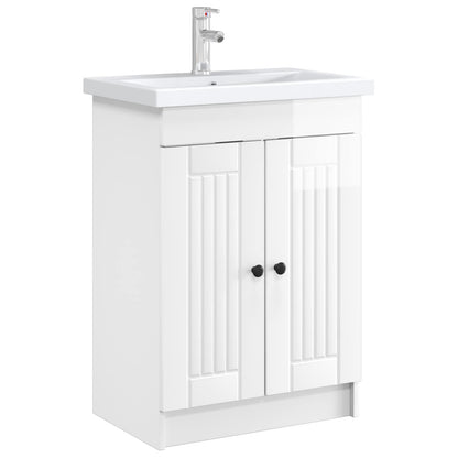 Badkamer onder wastafel kast Hoogglans Wit 56 x 37,5 x 81 cm