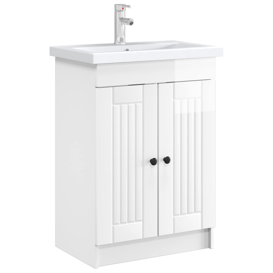 Badkamer onder wastafel kast Hoogglans Wit 56 x 37,5 x 81 cm