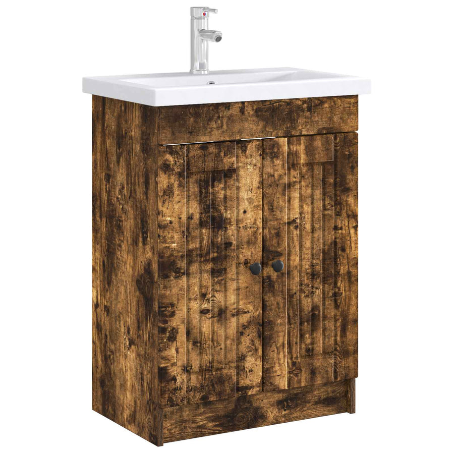 Badkamer onder wastafel kast Gerookt eiken 56 x 37,5 x 81 cm