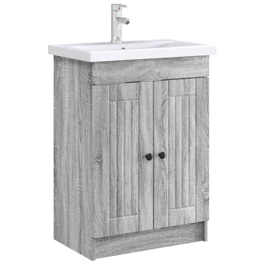 Badkamer onder wastafel kast Grijs Sonoma 56 x 37,5 x 81 cm