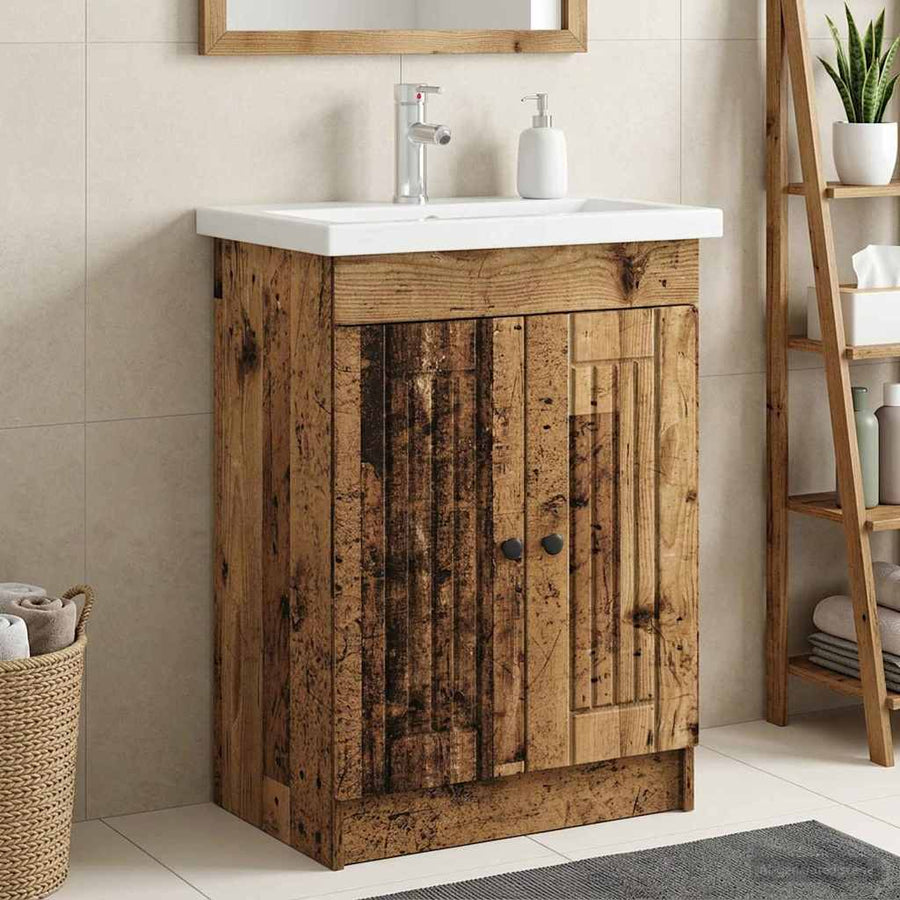 Badkamer onder wastafel kast Oud hout 56 x 37,5 x 81 cm