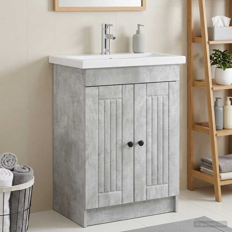 Badkamer onder wastafel kast Betongrijs 78,5 x 37,5 x 81 cm