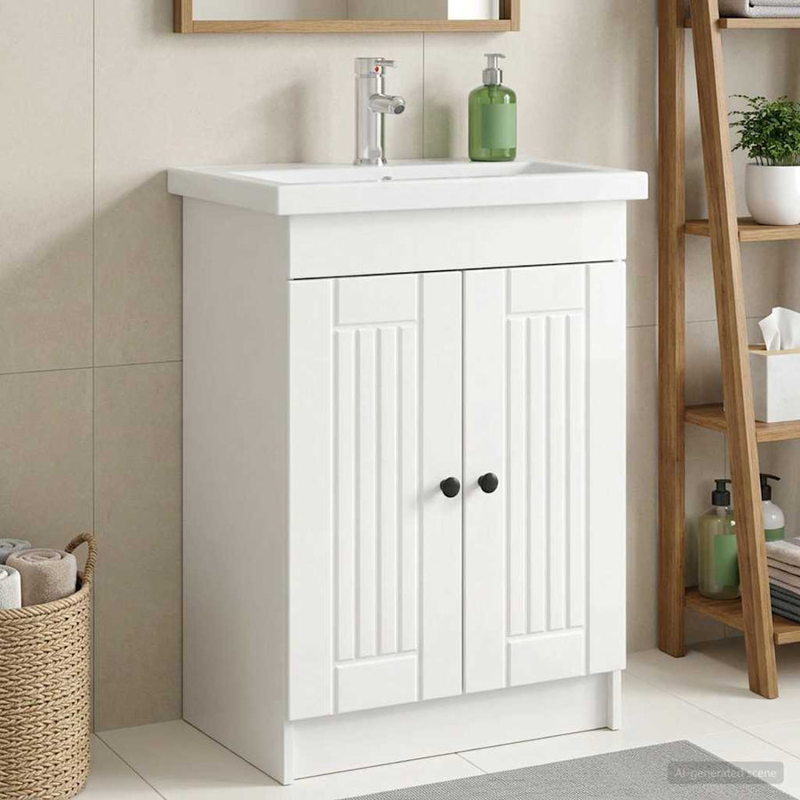 Badkamer onder wastafel kast Hoogglans Wit 78,5 x 37,5 x 81 cm