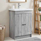 Onderbouw wastafelkast 78.5x37.5x81 cm bewerkt hout grijs