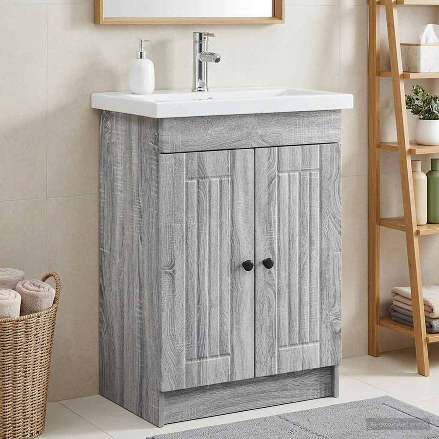 Badkamer onder wastafel kast Grijs Sonoma 78,5 x 37,5 x 81 cm