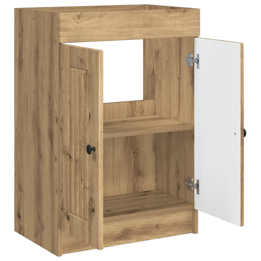 Badkamer onder wastafel kast Artisanaal eiken