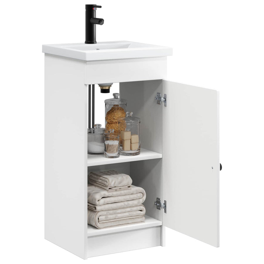 Badkamermeubel met Wasbak Wit 42 x 40 x 84,5 cm Bewerkt hout