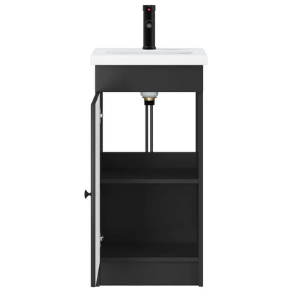 Badkamermeubel met Wasbak Zwart 42 x 40 x 84,5 cm Bewerkt hout