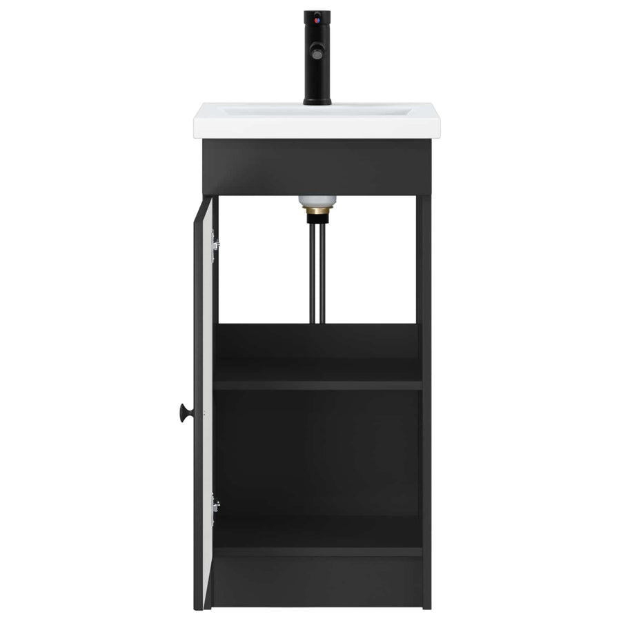 Badkamermeubel met Wasbak Zwart 42 x 40 x 84,5 cm Bewerkt hout