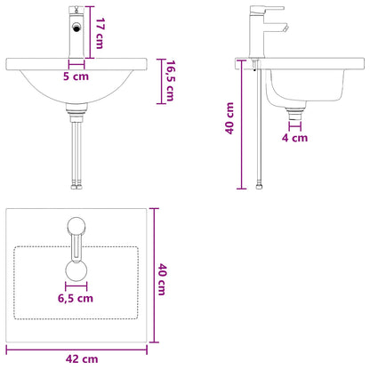 Badkamermeubel met Wasbak Betongrijs 42 x 40 x 84,5 cm