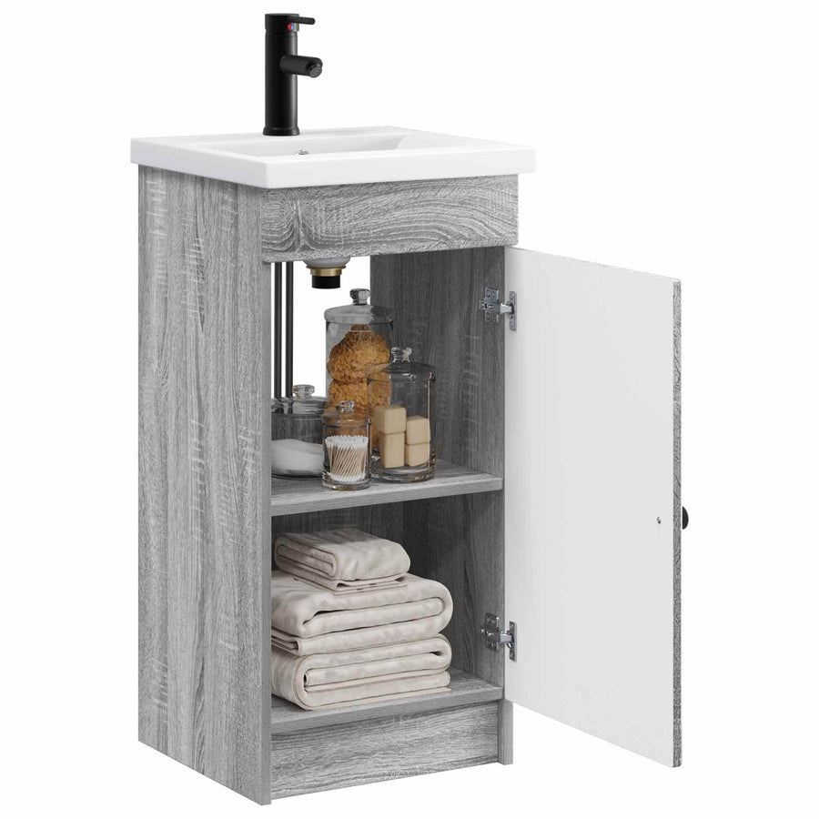 Badkamermeubel met Wasbak Grijs Sonoma 42 x 40 x 84,5 cm