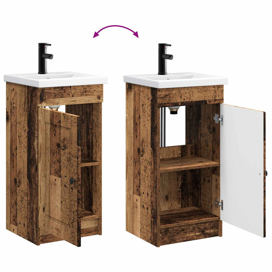 Badkamermeubel met Wasbak Oud hout 42 x 40 x 84,5 cm