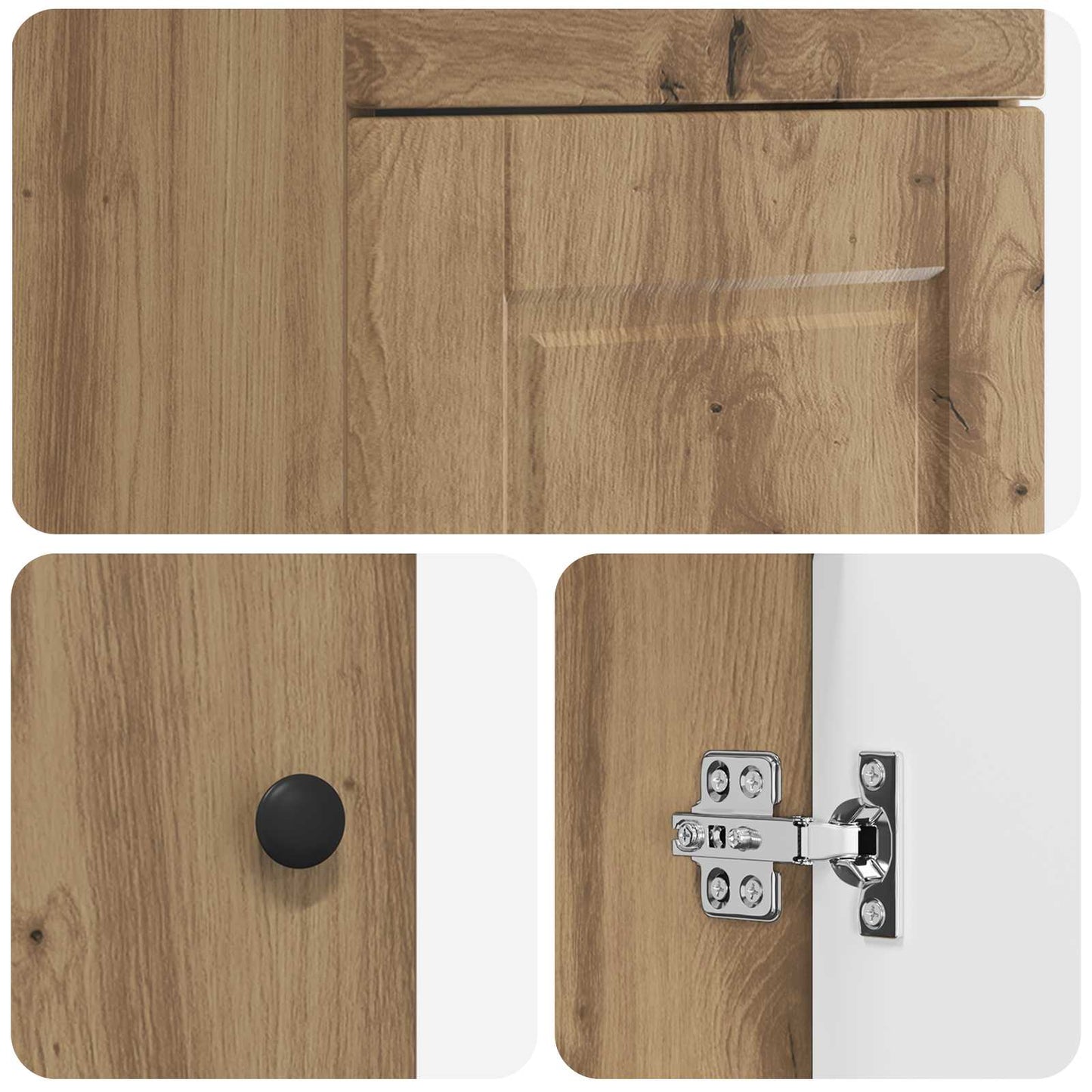 Badkamermeubel met Wasbak Artisanaal eiken 42 x 40 x 84,5 cm