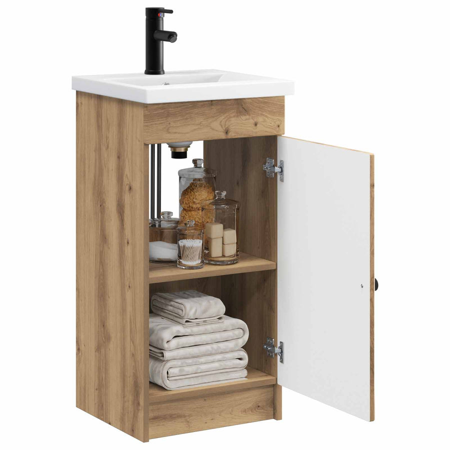 Badkamermeubel met Wasbak Artisanaal eiken 42 x 40 x 84,5 cm