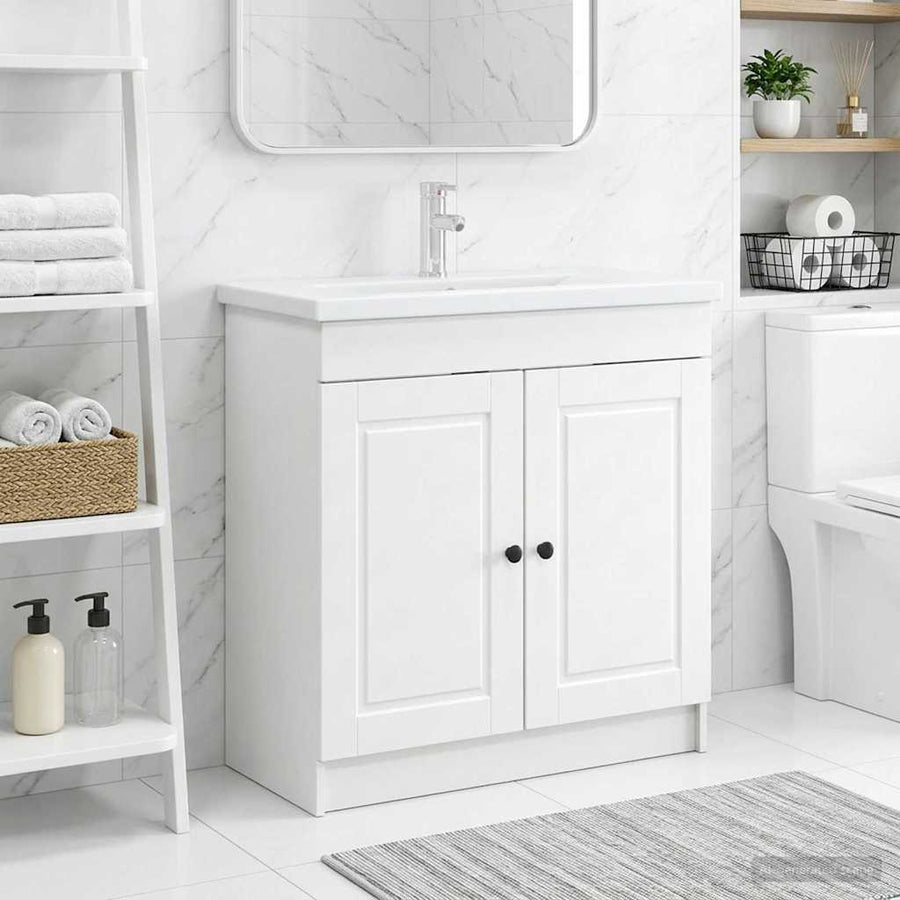 Badkamer onder wastafel kast Wit 56 x 37,5 x 81 cm Bewerkt hout