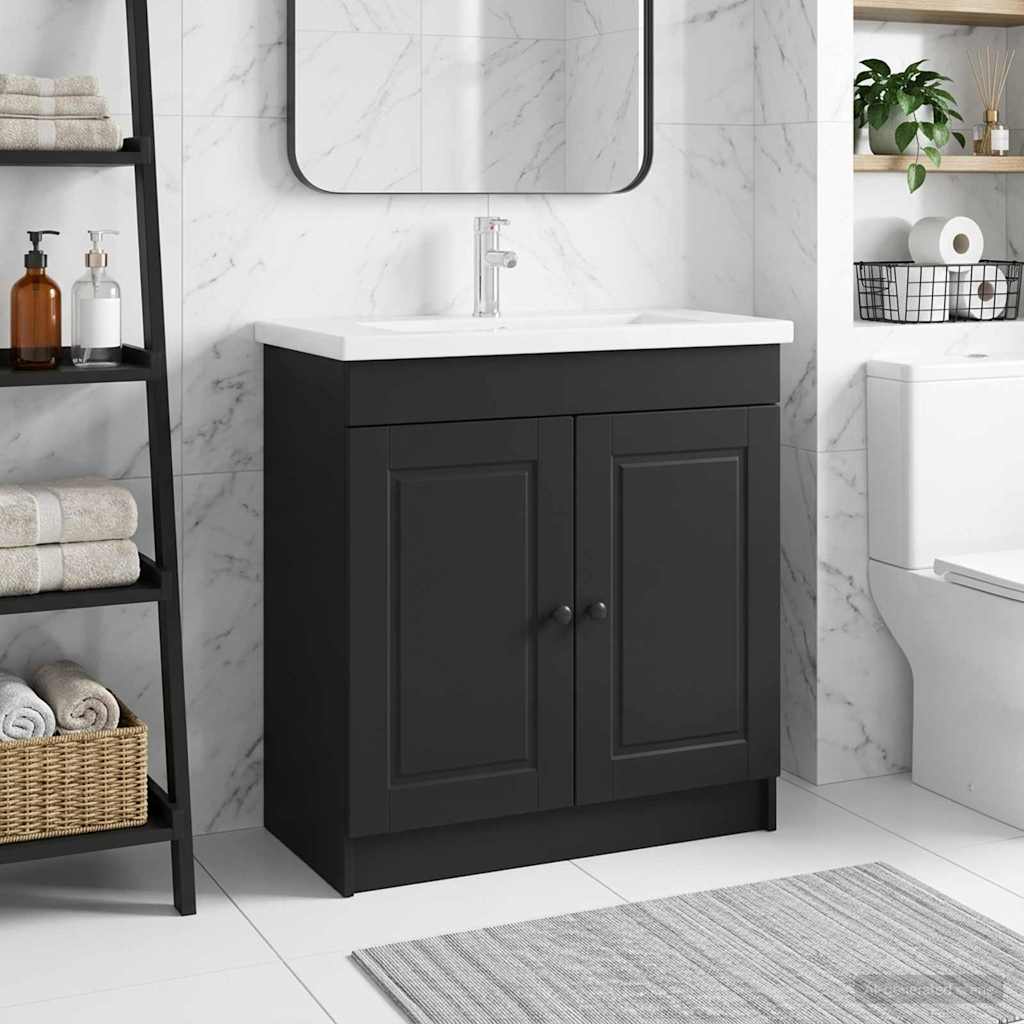 Badkamer onder wastafel kast Zwart 56 x 37,5 x 81 cm