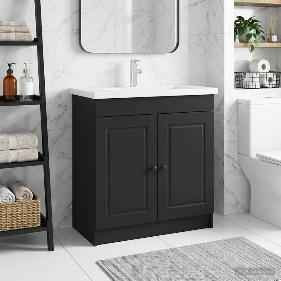 Badkamer onder wastafel kast Zwart 56 x 37,5 x 81 cm