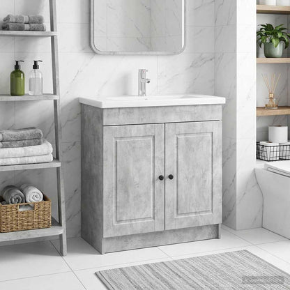 Badkamer onder wastafel kast Betongrijs 56 x 37,5 x 81 cm