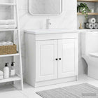 Badkamerkast onder wastafel 56x37.5x81 cm hoogglans wit