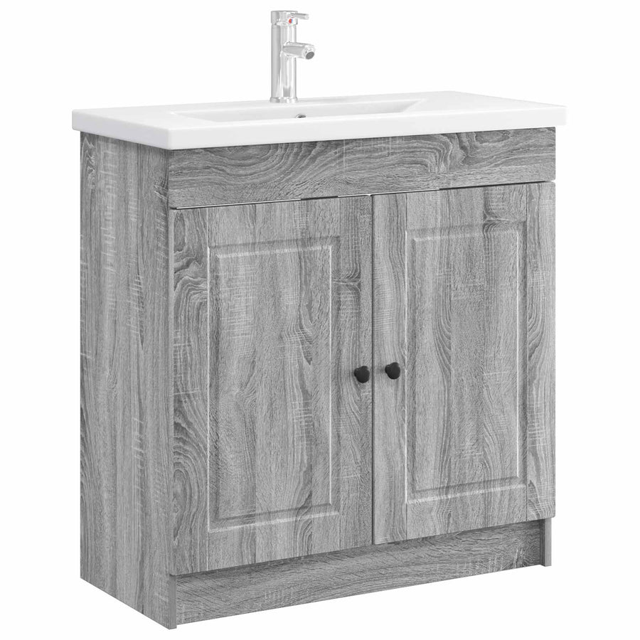 Badkamer onder wastafel kast Grijs Sonoma 56 x 37,5 x 81 cm