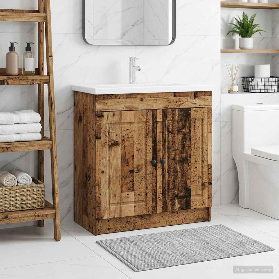 Badkamer onder wastafel kast Oud hout 56 x 37,5 x 81 cm