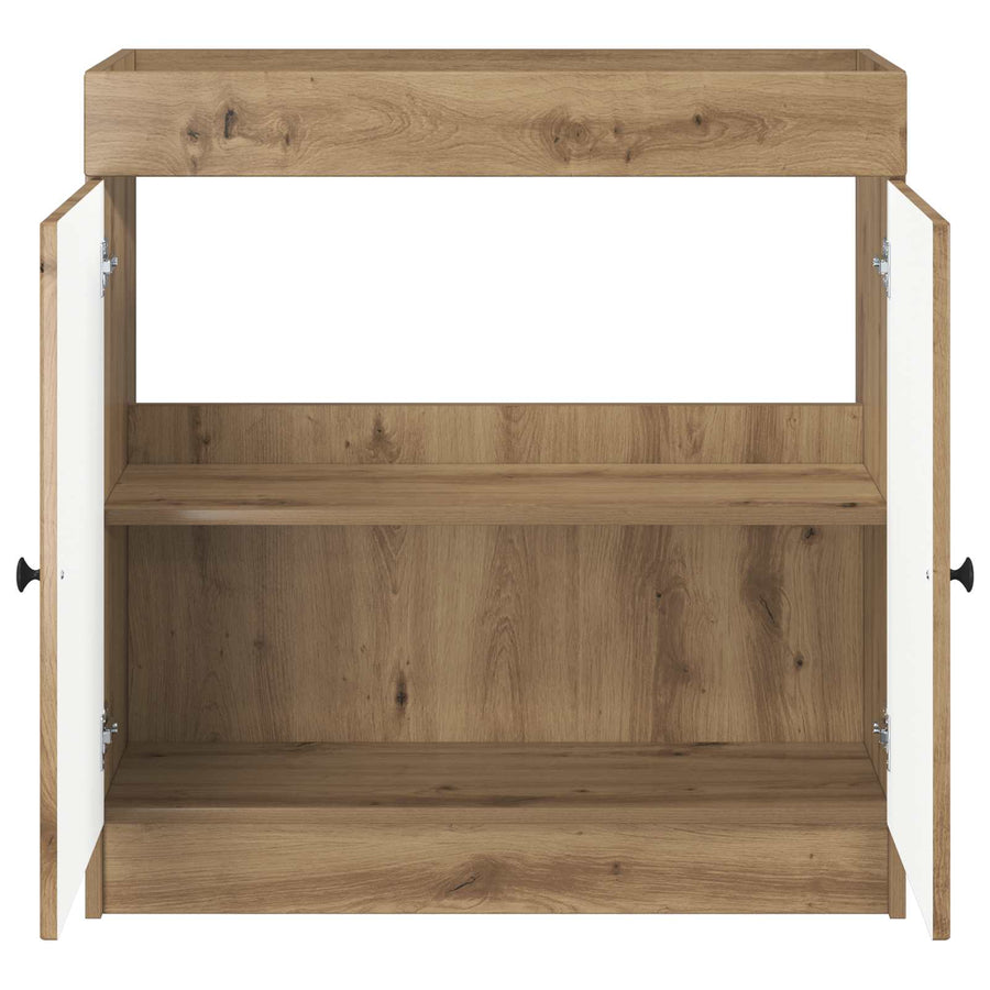 Badkamer onder wastafel kast Artisanaal eiken 56 x 37,5 x 81 cm