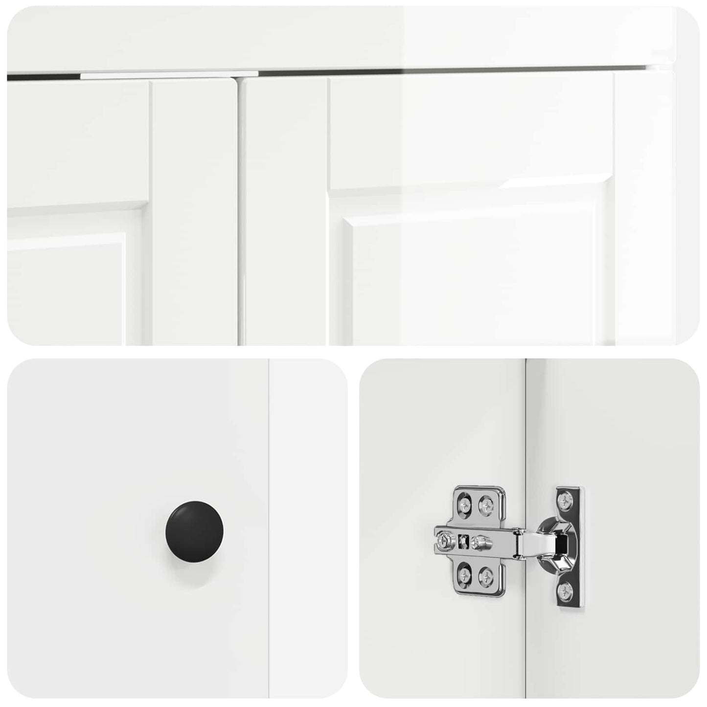 Badkamer onder wastafel kast Hoogglans Wit 78,5 x 37,5 x 81 cm