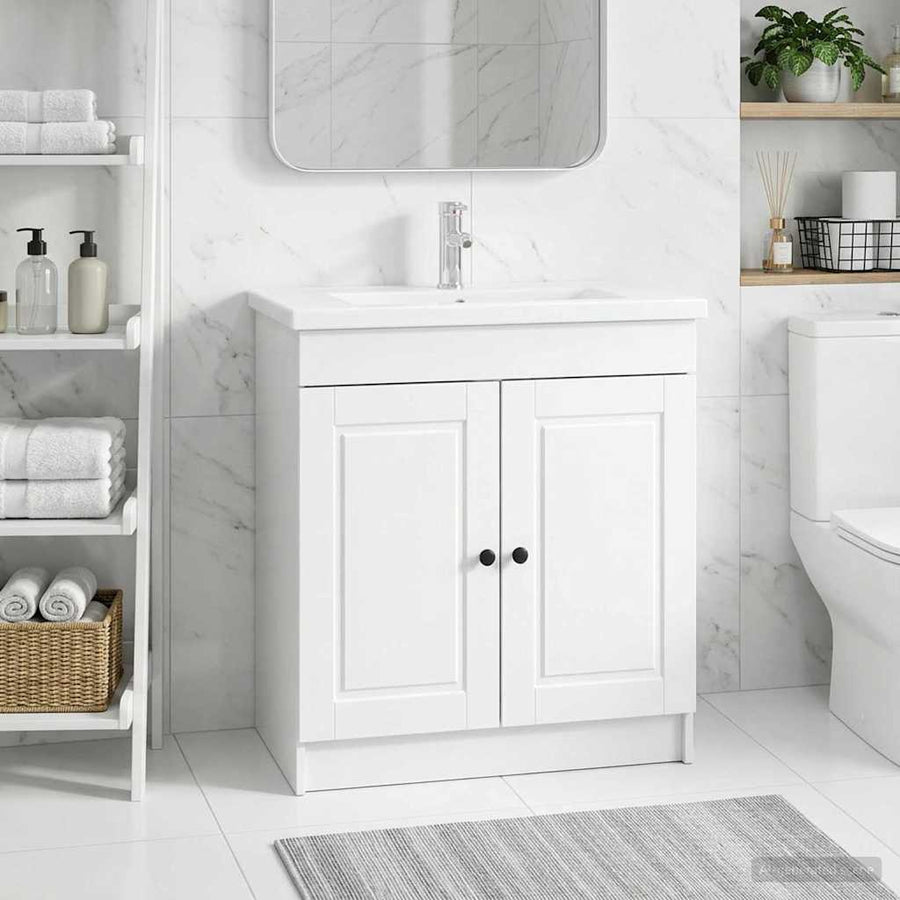 Badkamer onder wastafel kast Hoogglans Wit 78,5 x 37,5 x 81 cm