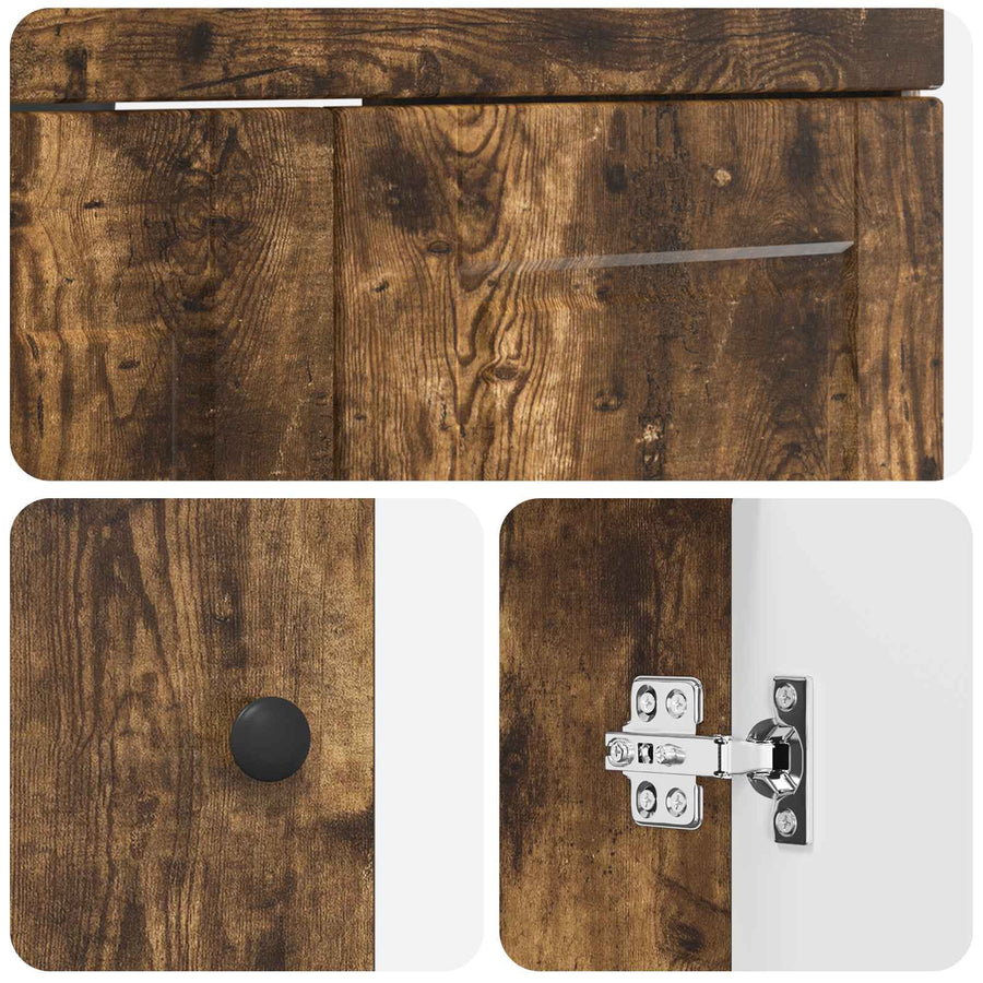 Badkamer onder wastafel kast Gerookt eiken 78,5 x 37,5 x 81 cm