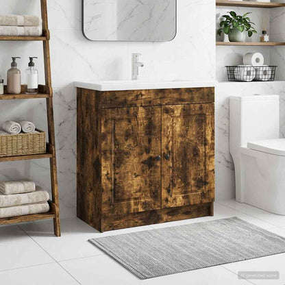 Badkamer onder wastafel kast Gerookt eiken 78,5 x 37,5 x 81 cm