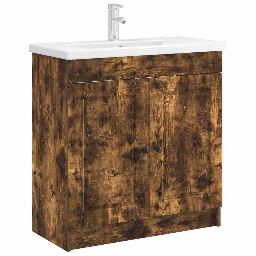 Badkamer onder wastafel kast Gerookt eiken 78,5 x 37,5 x 81 cm