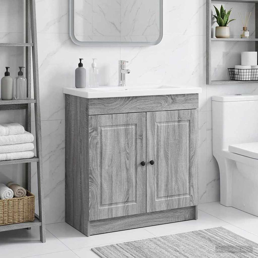 Badkamer onder wastafel kast Grijs Sonoma 78,5 x 37,5 x 81 cm