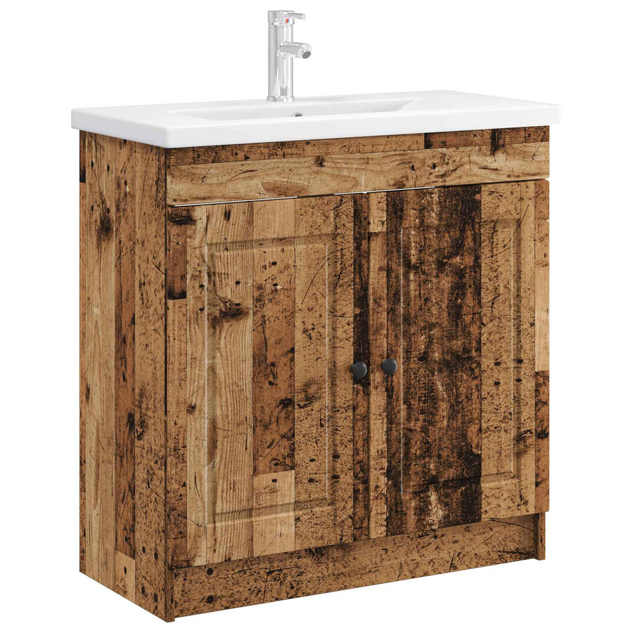 Badkamer onder wastafel kast Oud hout 78,5 x 37,5 x 81 cm