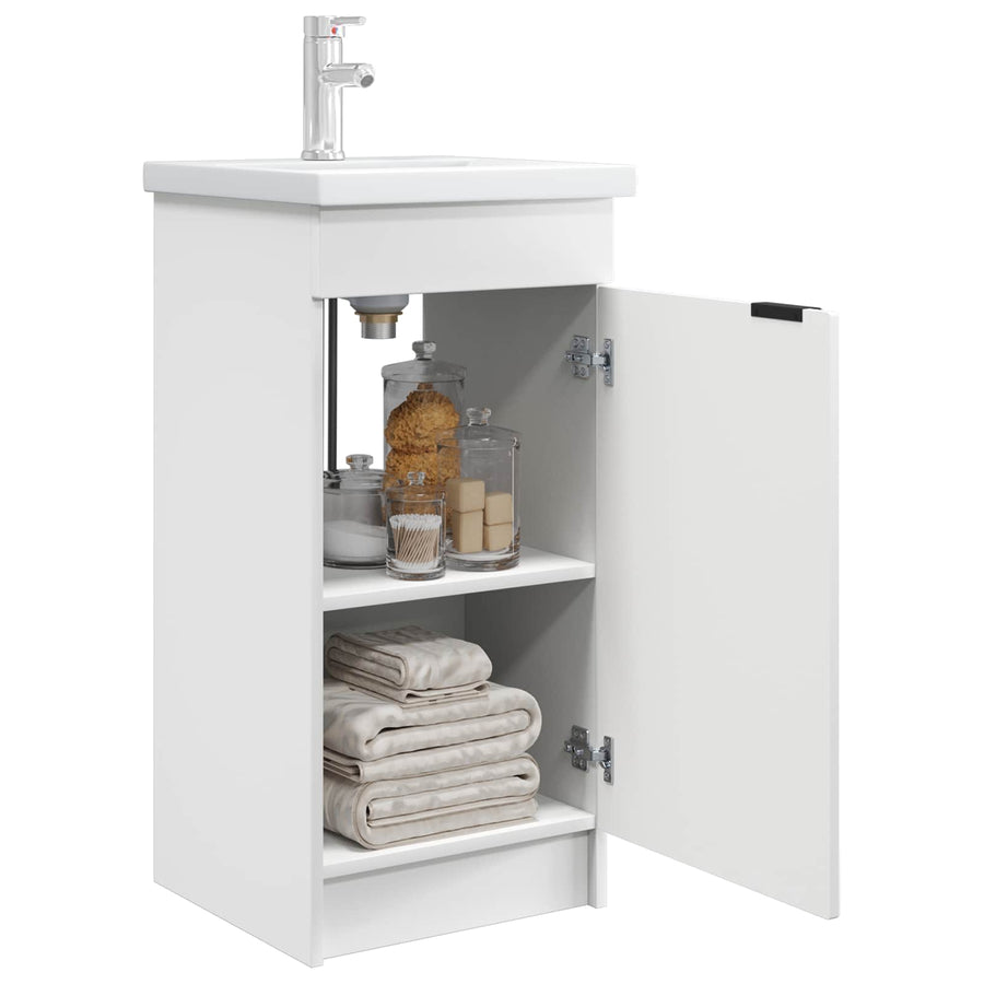 Badkamermeubel met Wasbak Wit 42 x 40 x 84,5 cm Bewerkt hout