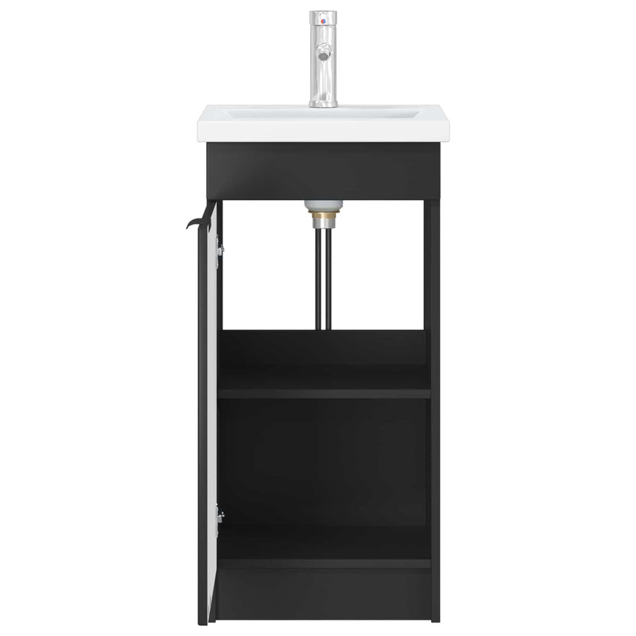 Badkamermeubel met Wasbak Zwart 42 x 40 x 84,5 cm Bewerkt hout
