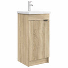 Badkamermeubel met wasbak 42x40x84.5 cm bewerkt hout
