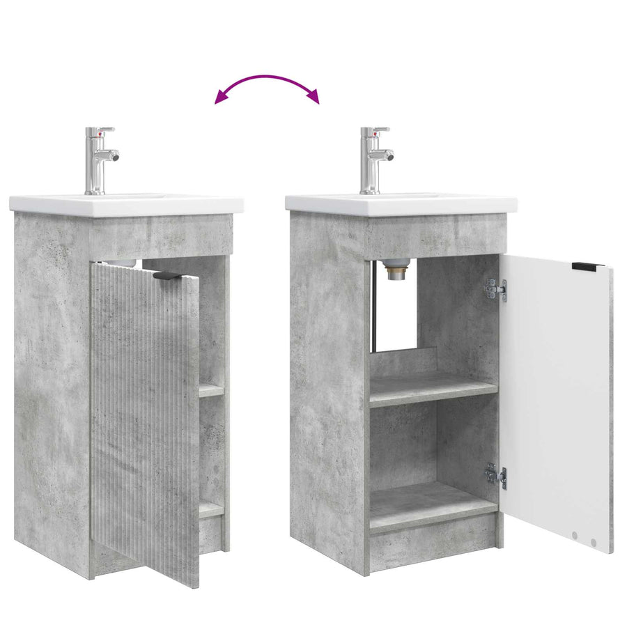 Badkamermeubel met Wasbak Betongrijs 42 x 40 x 84,5 cm