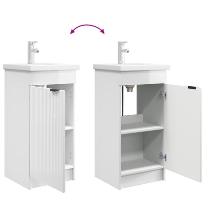 Badkamermeubel met Wasbak Hoogglans Wit 42 x 40 x 84,5 cm