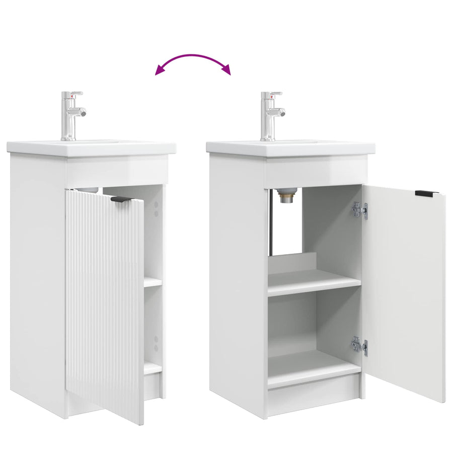 Badkamermeubel met Wasbak Hoogglans Wit 42 x 40 x 84,5 cm