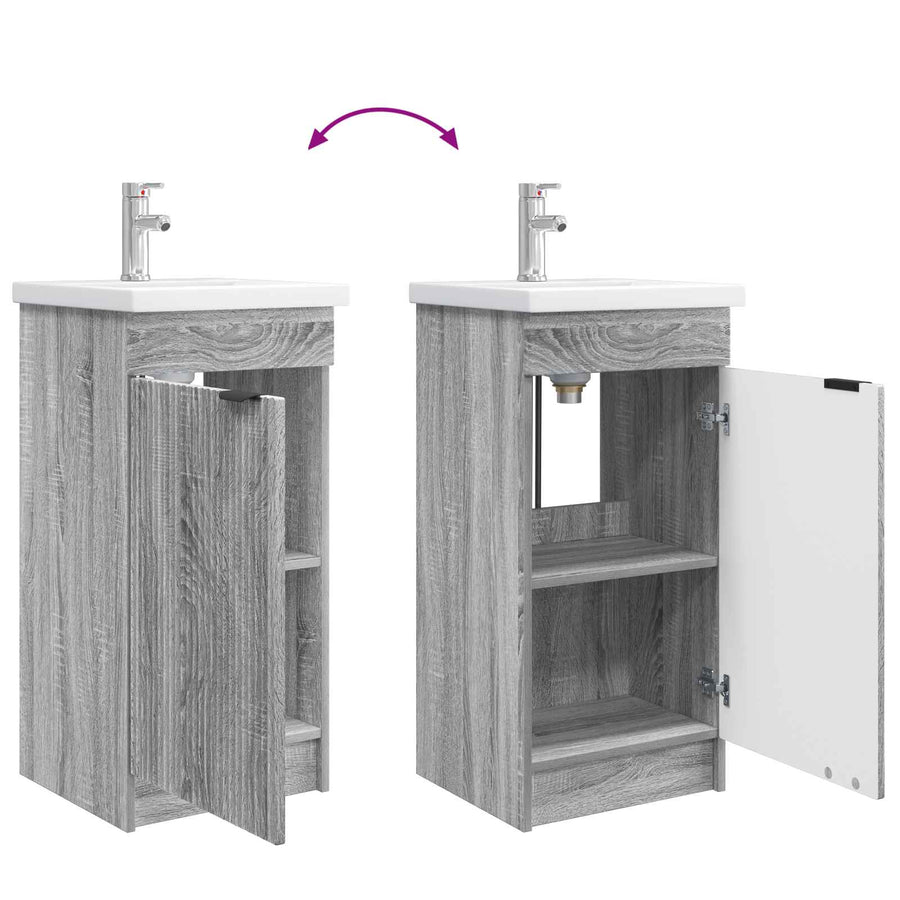 Badkamermeubel met Wasbak Grijs Sonoma 42 x 40 x 84,5 cm