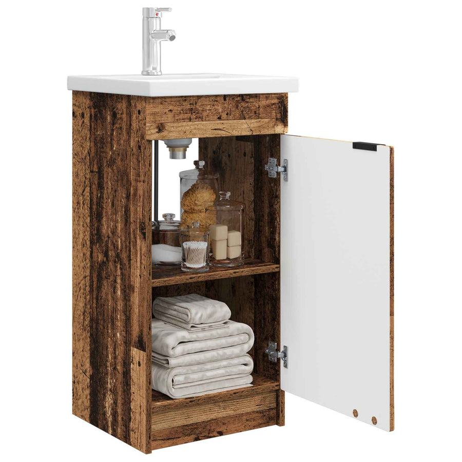 Badkamermeubel met Wasbak Oud hout 42 x 40 x 84,5 cm