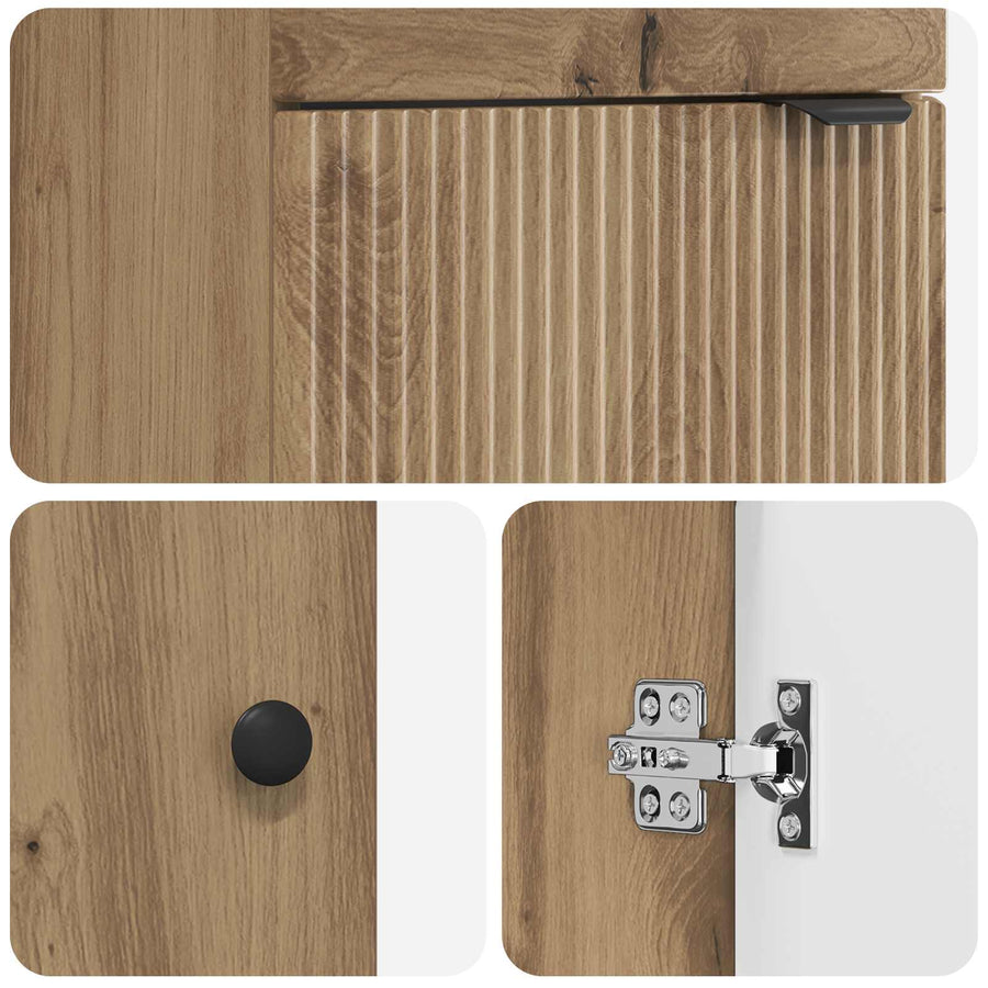 Badkamermeubel met Wasbak Artisanaal eiken 42 x 40 x 84,5 cm