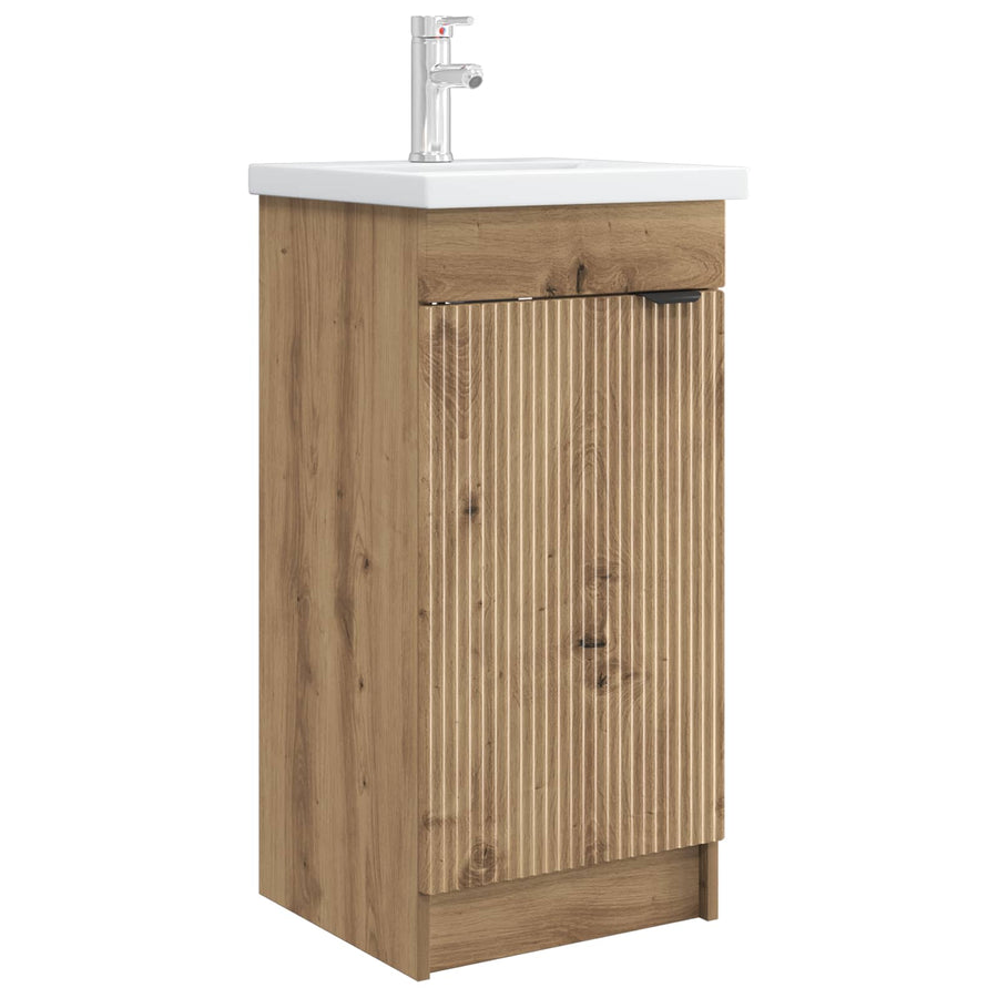 Badkamermeubel met Wasbak Artisanaal eiken 42 x 40 x 84,5 cm