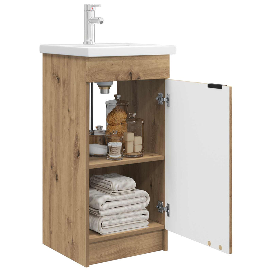 Badkamermeubel met Wasbak Artisanaal eiken 42 x 40 x 84,5 cm