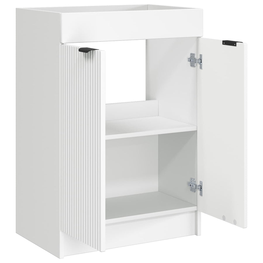 Badkamer onder wastafel kast Wit 56 x 37,5 x 81 cm Bewerkt hout