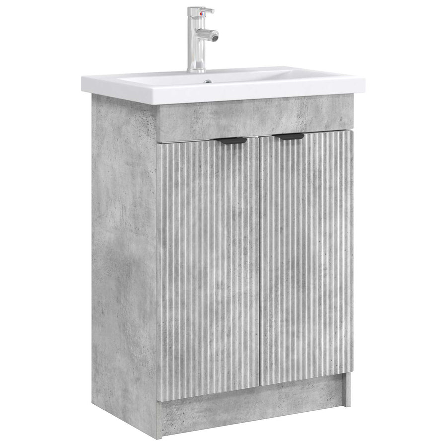 Badkamer onder wastafel kast Betongrijs 56 x 37,5 x 81 cm